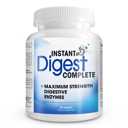 Instant Digest Complete 2-in-1 Probiotic Digestive Enzymes, 60 Capsules - NutriGlobal