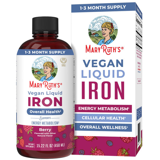 Iron Supplement for Women Men & Kids | Liquid Iron Supplement for Women Men & Kids | Iron for Healthy Blood & Oxygen | Ages 4 & Up | Sugar Free | Vegan | Non-GMO | Gluten Free | 15.22 Fl Oz - NutriGlobal