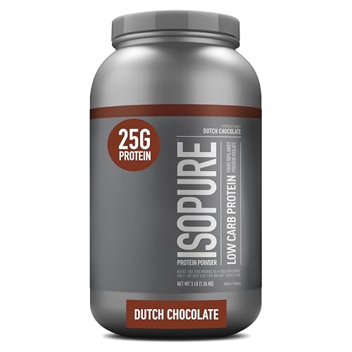 Isopure Dutch Chocolate Whey Isolate Protein Powder with Vitamin C & Zinc for Immune - NutriGlobal
