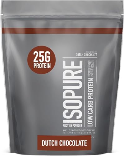 Isopure Dutch Chocolate Whey Isolate Protein Powder with Vitamin C & Zinc for Immune - NutriGlobal