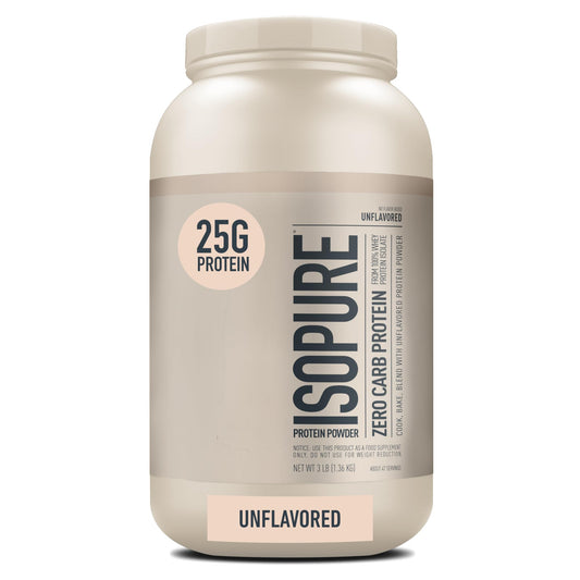 Isopure Unflavored Protein, 25g Whey Isolate, Zero Carb & Keto Friendly, 47 Servings - NutriGlobal