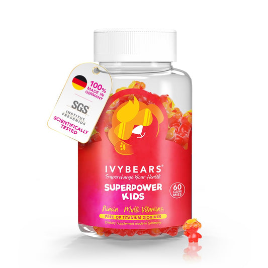 IvyBears® Superpower Kids - Multivitamin Gummies for Immune Support - Strengthen Children's Immune Systems with Vitamins C, D2, B6, A - NutriGlobal