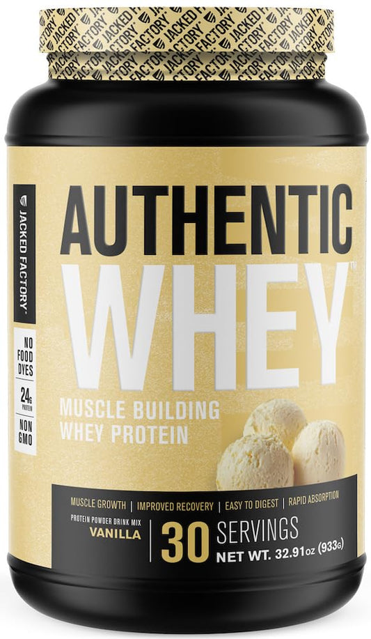 Jacked Factory Authentic Whey Muscle Building Whey Protein Powder - Low Carb - NutriGlobal