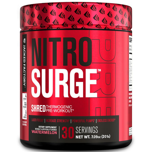 Jacked Factory NITROSURGE Shred Pre Workout Supplement - Energy Booster, Instant - NutriGlobal