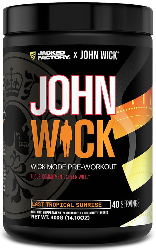 Jacked Factory X John Wick - Wick Mode Pre Workout Powder - Intense Energy, Battle-Ready Focus, Unstoppable Commitment, and Sheer Will - NutriGlobal