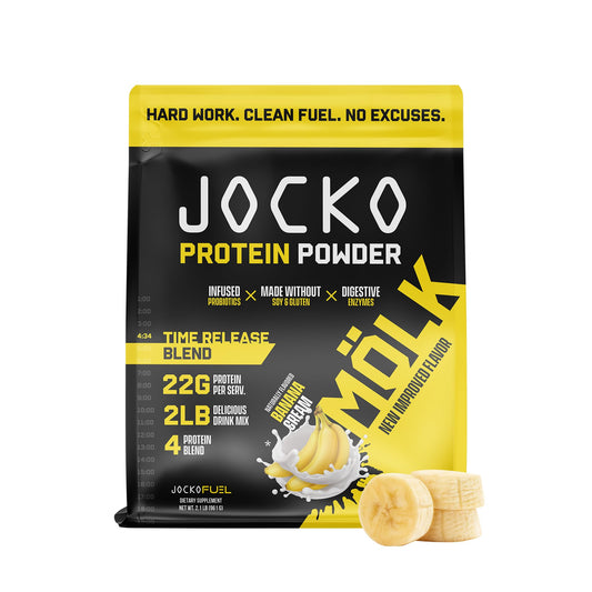 Jocko Mölk Whey Protein Powder (Banana Cream) - Keto, Probiotics, Grass Fed, Digestive - NutriGlobal