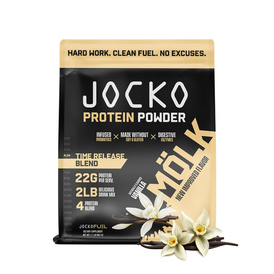 Jocko Mölk Whey Protein Powder (Vanilla) - Keto, Probiotics, Grass Fed, Digestive Enzymes - NutriGlobal