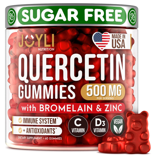 JOYLI Quercetin Gummies - Pure Quercetin with Bromelain Zinc Vitamin C & Vitamin D3 - NutriGlobal