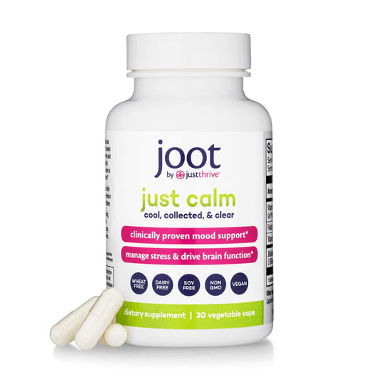 Just Thrive - Just Calm - Cortisol Manager - Calming, Memory, and Mood Support Supplement - Vegan, 30 Calm Capsules - NutriGlobal