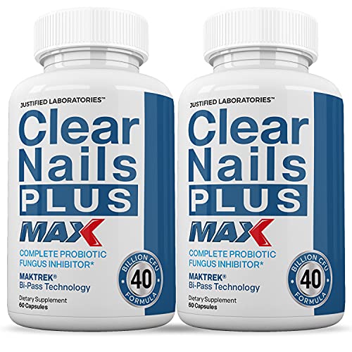 Justified Laboratories (2 Pack) Clear Nails Plus Max Pills 40 Billion CFU Probiotic Supports - NutriGlobal
