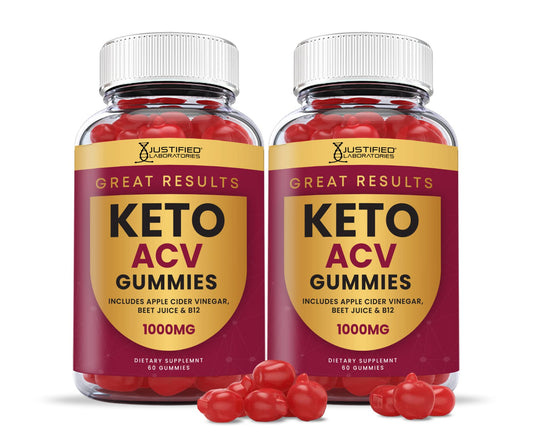 Justified Laboratories (2 Pack) Great Results Keto ACV Gummies 1000MG - NutriGlobal