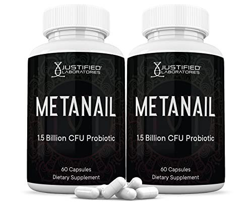 Justified Laboratories (2 Pack) Metanail 1.5 Billion CFU Probiotic Nail Support 120 Capsules - NutriGlobal