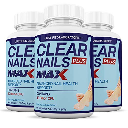Justified Laboratories (3 Pack) Clear Nails Plus Max Pills 40 Billion CFU Probiotic 60 Caps - NutriGlobal