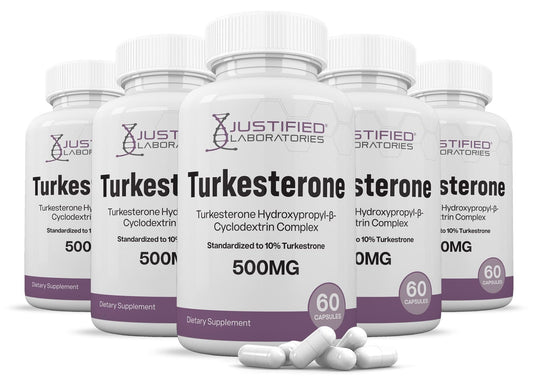 Justified Laboratories (5 Pack Turkesterone 500mg 10% Standardized Naturally Increase - NutriGlobal