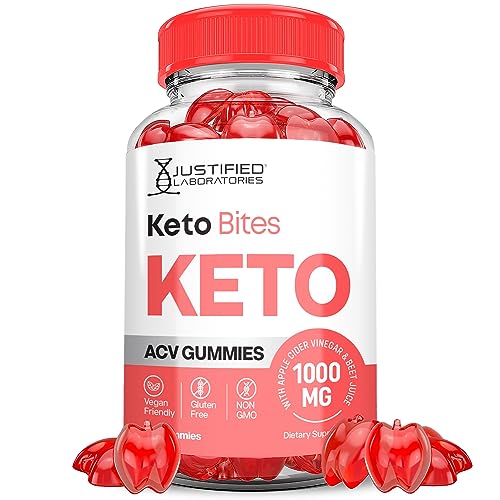 Justified Laboratories Keto Bites Keto ACV Gummies 1000MG Vegan Non GMO with Pomegranate - NutriGlobal