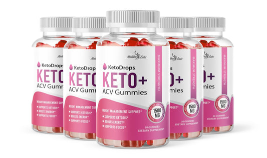 Keto Drops ACV Gummies Weight Loss - 1500mg Once a Day, Strong Time Released - NutriGlobal