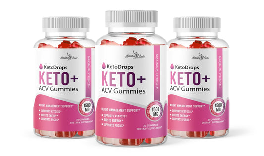 Keto Drops ACV Gummies Weight Loss - 1500mg Once a Day, Strong Time Released - NutriGlobal
