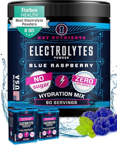 KEY NUTRIENTS Multivitamin Electrolytes Powder No Sugar - Tempting Blue Raspberry - NutriGlobal