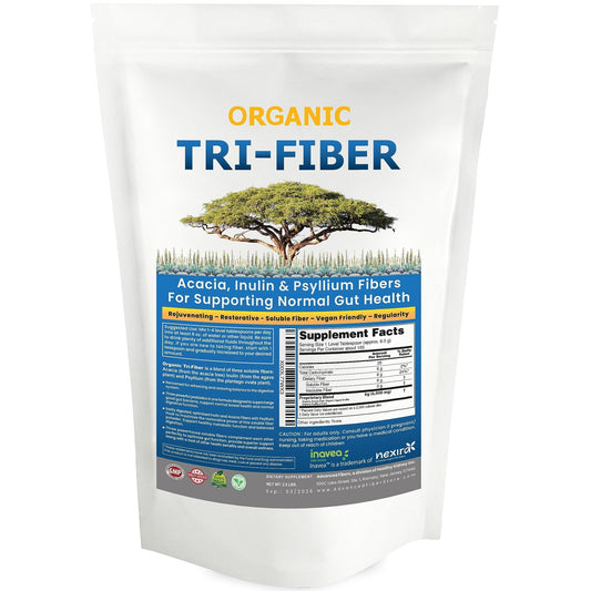 Kidney Restore Tri-Fiber Organic Soluble Fiber Powder, Unflavored High Fiber 3-in-1 - NutriGlobal