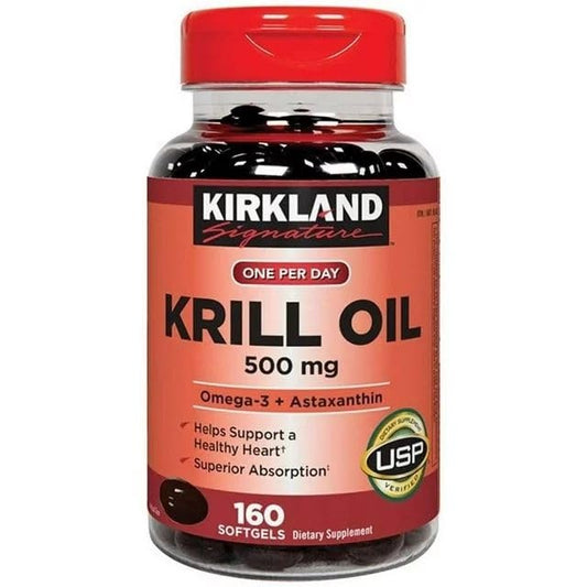 Kir-kland Signature Krill Oil 500 Milligram 160 Softgels - NutriGlobal
