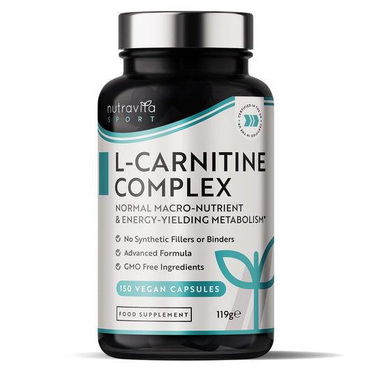 L-Carnitine Complex - High Strength Capsules with Added Riboflavin, Biotin, Chromium - NutriGlobal