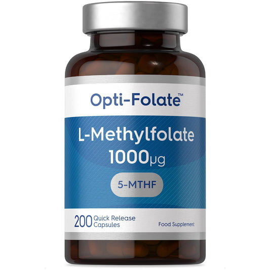 L-Methylfolate 1000ug | 200 Capsules | 5-MTHF Folate Supplement | Active Form - NutriGlobal