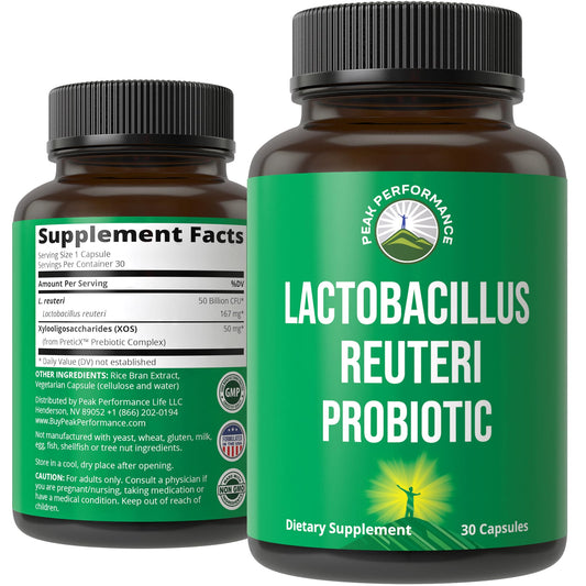 Lactobacillus Reuteri 50 Billion CFU Probiotics with Clinically Studied PreticX® XOS Prebiotic. L Reuteri Probiotic Capsules Supplement for Gut Health and Digestive Support. for Both Women & Men - NutriGlobal