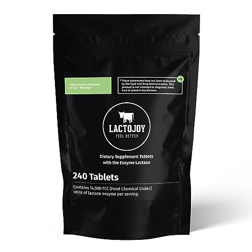 LactoJoy Lactase Pills I 240 Pieces Refill Package I Powerful Lactase Enzymes for Lactose - NutriGlobal