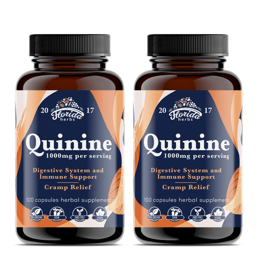 Leg Cramps Support Organic Pills - 1000 mg - Quinine Tablets for Cramp Defense - NutriGlobal
