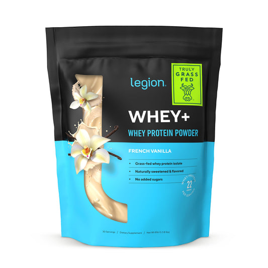 LEGION Whey+ Vanilla Whey Isolate Protein Powder from Grass Fed Cows - Low Carb - NutriGlobal