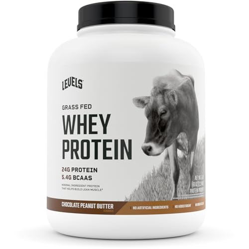 Levels Grass Fed 100% Whey Protein, No GMOs, Chocolate Peanut Butter, 5LB - NutriGlobal