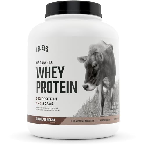 Levels Grass Fed 100% Whey Protein, No Hormones, Chocolate Mocha, 5LB - NutriGlobal