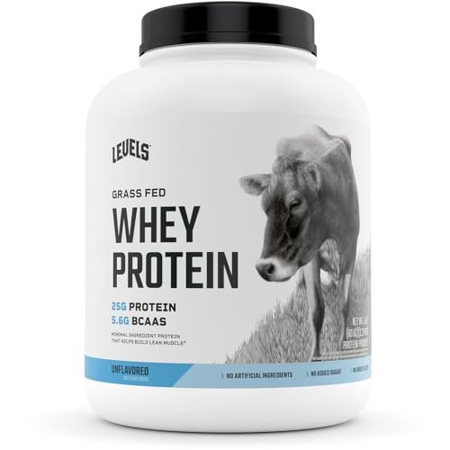 Levels Grass Fed 100% Whey Protein, No Hormones, Unflavored, 5LB - NutriGlobal