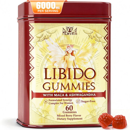 Libido Booster for Women with 1500mg Maca & 1000mg Ashwagandha, Vitamin D & B6, for Energy, Mood - Strongest Female Libido Booster + Hormone Balance for Women Cortisol Reducer | 0 Sugar, 60 Gummies - NutriGlobal