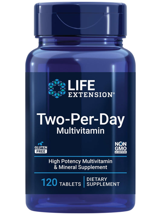 Life Extension Two-Per-Day Multivitamin - Packed with Over 25 Vitamins, Minerals & Extracts -Vitamins B6, C, D - Zinc - Two-Month Supply - NutriGlobal