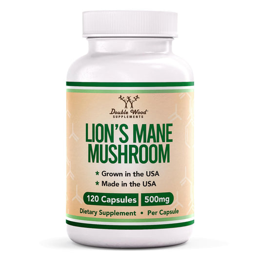 Lions Mane Supplement Mushroom Capsules (Two Month Supply - 120 Count) for Brain - NutriGlobal
