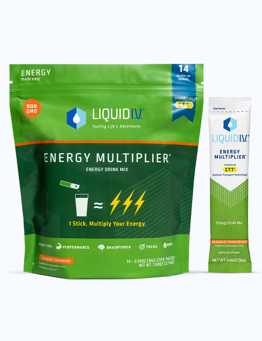 Liquid I.V. Hydration + Energy Multiplier - Mango Tamarind - Hydration Powder - NutriGlobal