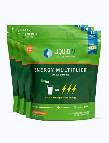 Liquid I.V. Hydration + Energy Multiplier - Mango Tamarind - Hydration Powder Packets - NutriGlobal