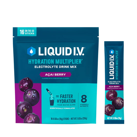 Liquid I.V.® Hydration Multiplier - Acai Berry | Electrolyte Powder Drink Mix | 1 Pack (16 Servings) - NutriGlobal