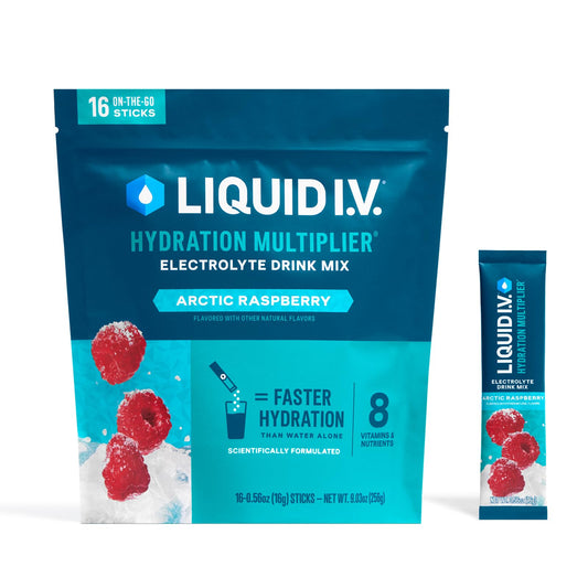 Liquid I.V.® Hydration Multiplier - Arctic Raspberry | Electrolyte Powder Drink Mix | 1 Pack (16 Servings) - NutriGlobal
