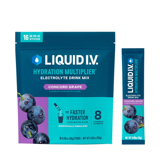 Liquid I.V.® Hydration Multiplier - Concord Grape | Electrolyte Powder Drink Mix | 1 Pack (16 Servings) - NutriGlobal