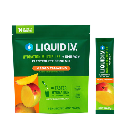 Liquid I.V.® Hydration Multiplier +Energy - Mango Tamarind | Electrolyte Powder Drink Mix | 1 Pack (14 Servings) - NutriGlobal