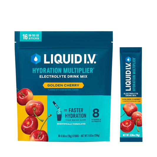 Liquid I.V.® Hydration Multiplier - Golden Cherry | Electrolyte Powder Drink Mix | 1 Pack (16 Servings) - NutriGlobal