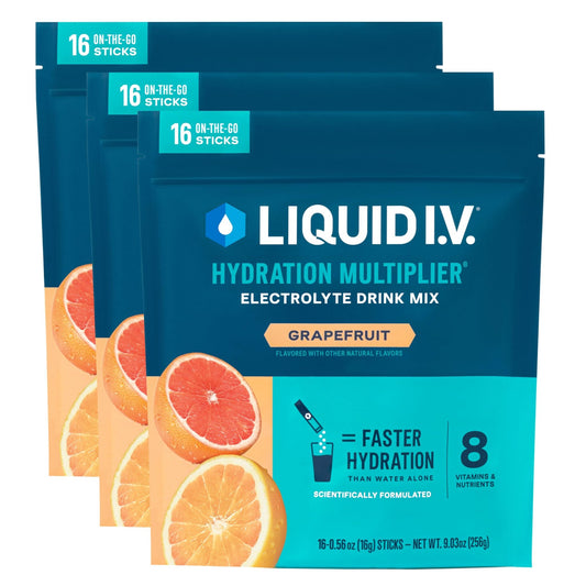 Liquid I.V.® Hydration Multiplier - Grapefruit | Electrolyte Powder Drink Mix | 3 Pack (48 Servings) - NutriGlobal