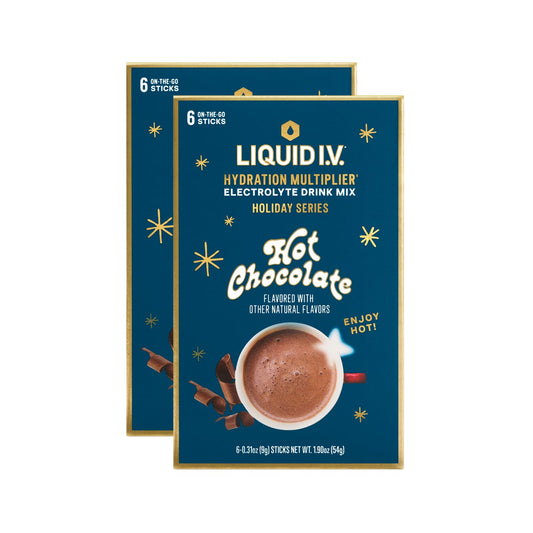 Liquid I.V.® Hydration Multiplier Hot Chocolate | Limited Edition Electrolyte Powder Drink | 2 Pack (12 Servings) - NutriGlobal