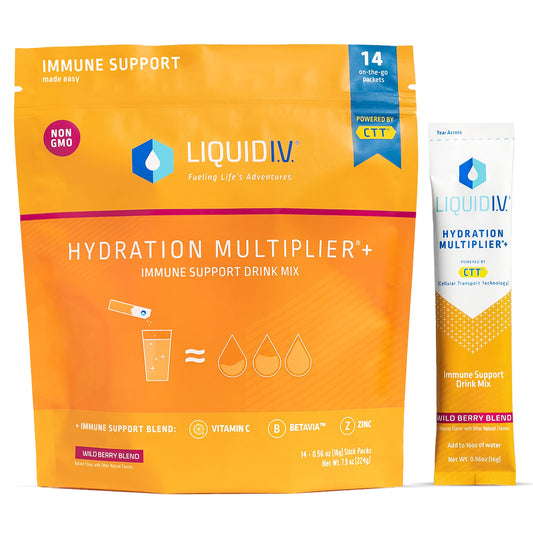 Liquid I.V. Hydration Multiplier + Immune Support -Wild Berry Blend - Hydration Powder - NutriGlobal