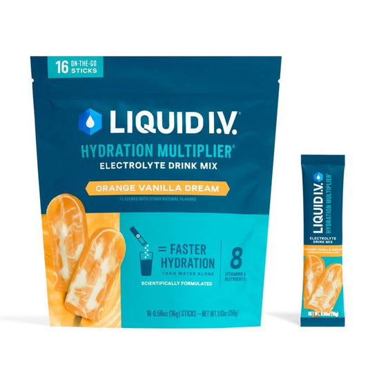 Liquid I.V.® Hydration Multiplier - Orange Vanilla Dream | Electrolyte Powder Drink Mix | 1 Pack (16 Servings) - NutriGlobal