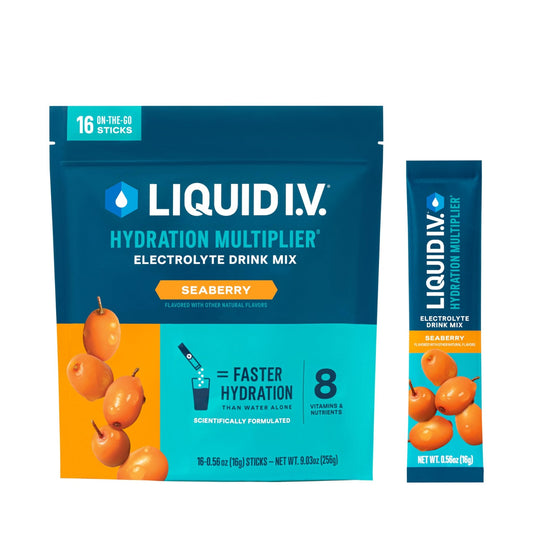 Liquid I.V.® Hydration Multiplier - Seaberry | Electrolyte Powder Drink Mix | 1 Pack (16 Servings) - NutriGlobal