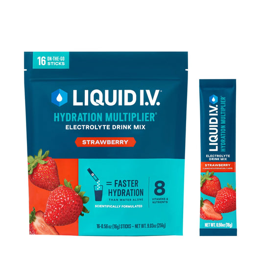 Liquid I.V.® Hydration Multiplier - Strawberry | Electrolyte Powder Drink Mix | 1 Pack (16 Servings) - NutriGlobal