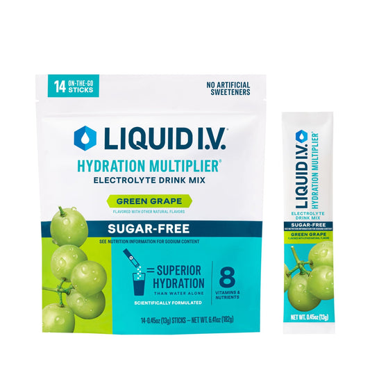 Liquid I.V.® Hydration Multiplier Sugar-Free - Green Grape | Electrolyte Powder Drink Mix | 1 Pack (14 Servings) - NutriGlobal